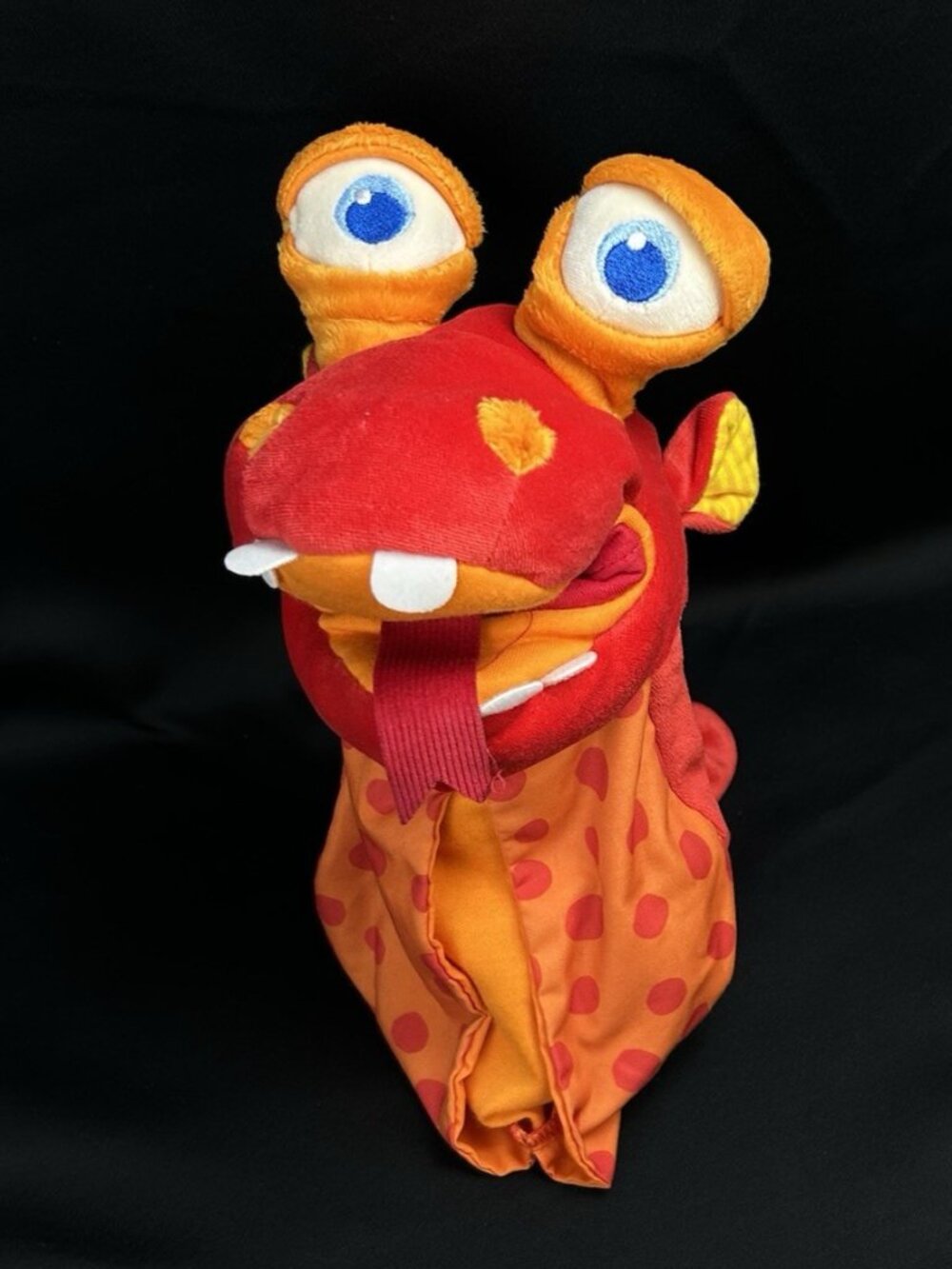 Haba Eat-It-Up Dragon Hand Puppet  w/ Built in Belly Bag to Feed The Monster 12"